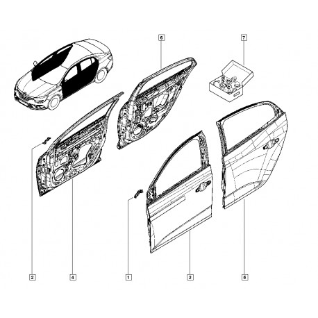 821002253R MEGANE IV 4 SAĞ ARKA KAPI KOMPLE ITHAL