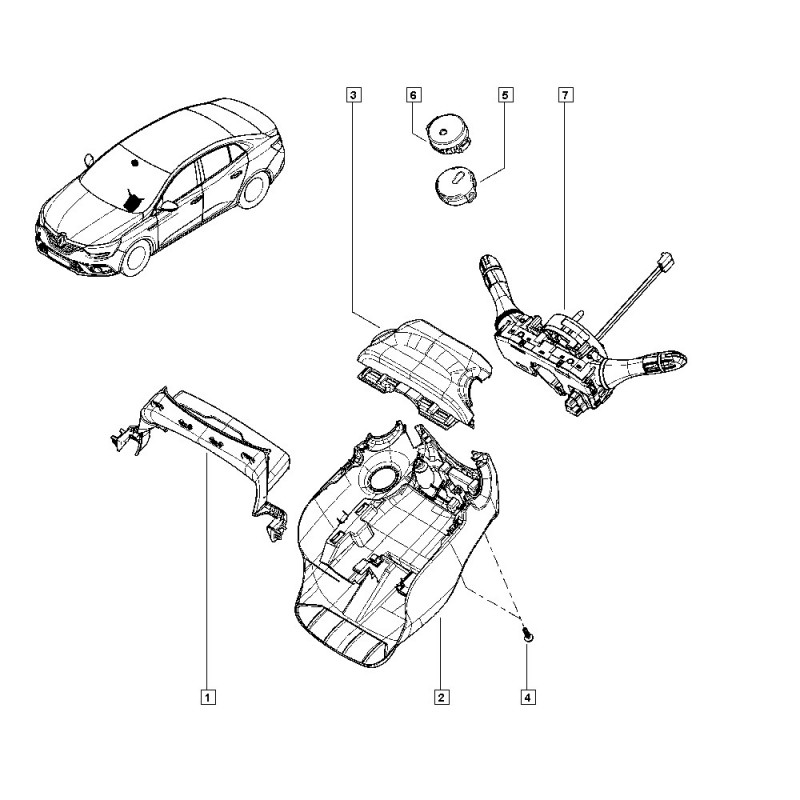 484726422R MEGANE 4 IV DIREKSIYON UST KAPAĞI BAKALITI