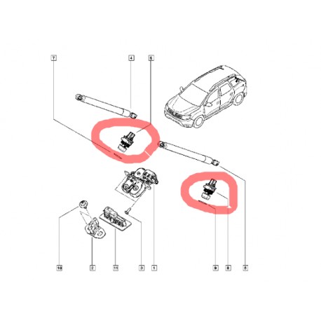 908782746R YENI DUSTER XJD BAGAJ AYAR TAKOZU MAIS