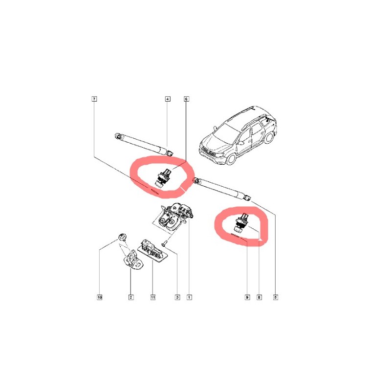 908782746R YENI DUSTER XJD BAGAJ AYAR TAKOZU MAIS