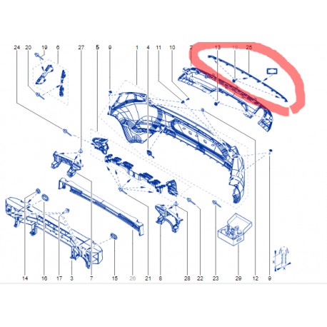 850709974R CLIO V 5 ARKA TAMPON ALT NIKALAJI