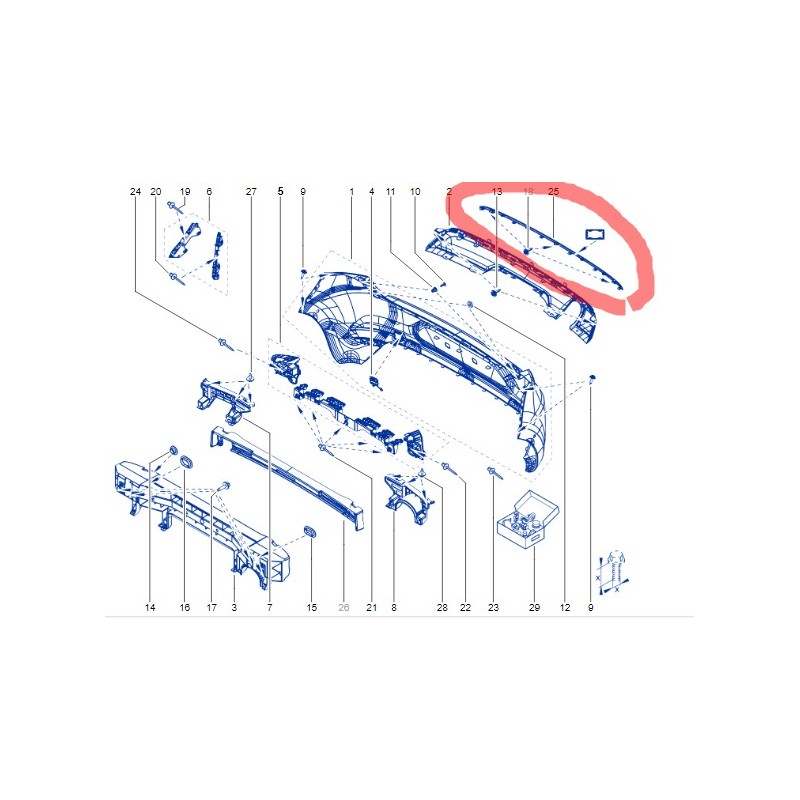 850709974R CLIO V 5 ARKA TAMPON ALT NIKALAJI