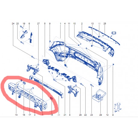 850906063R CLIO 5 V ARKA TAMPON DARBE EMICI