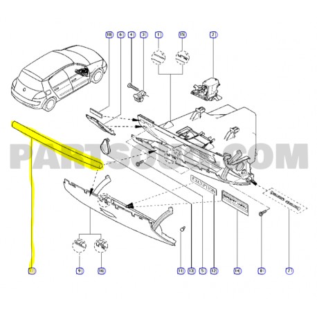 7701063989 MEGANE 2 II TORPIDO KAPAK ÇITASI