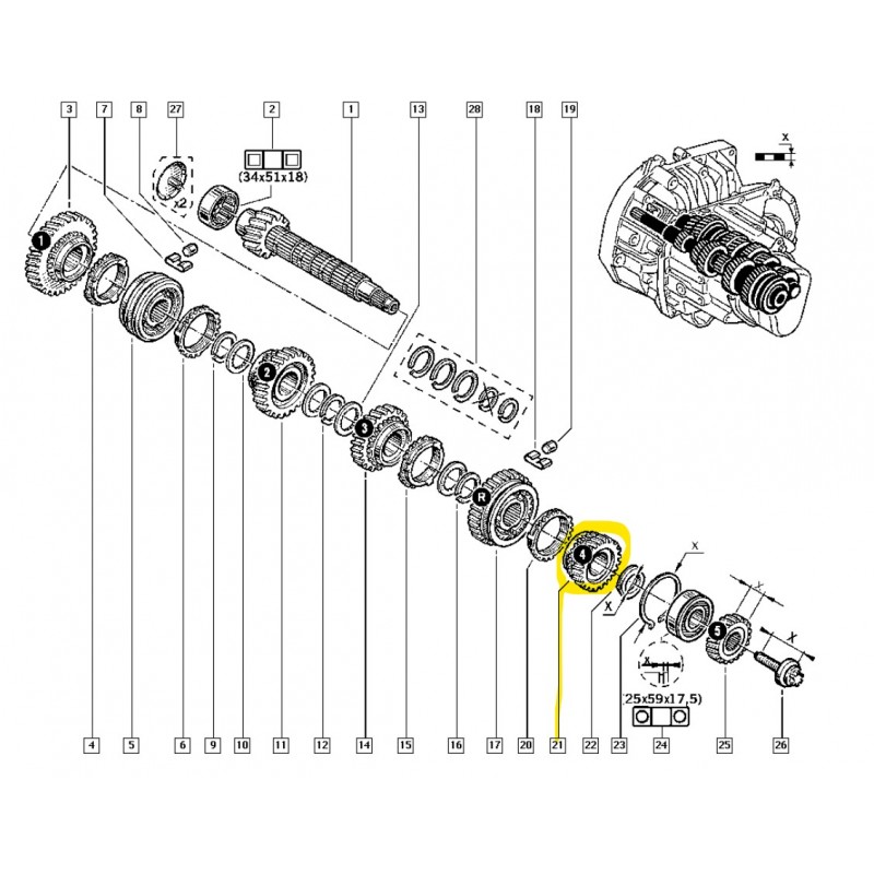 8200074480 CLIO I JB1 4. VITES DIŞLISI MAIS