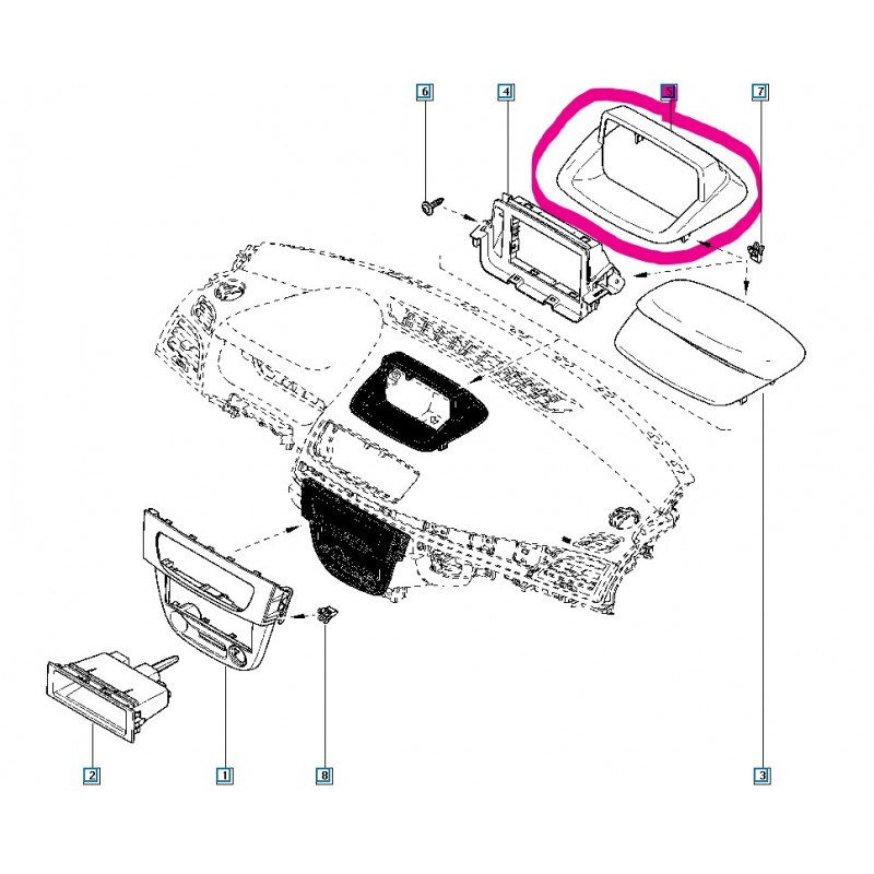 682707368R MEGANE 3 III RADYO GÖSTERGE ÇERÇEVESI PANELI MAIS