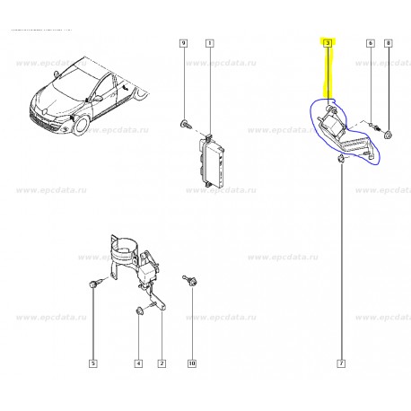 538210001R MEGANE 3 HB ARKA FAR AYAR KAPTÖRÜ MAIS