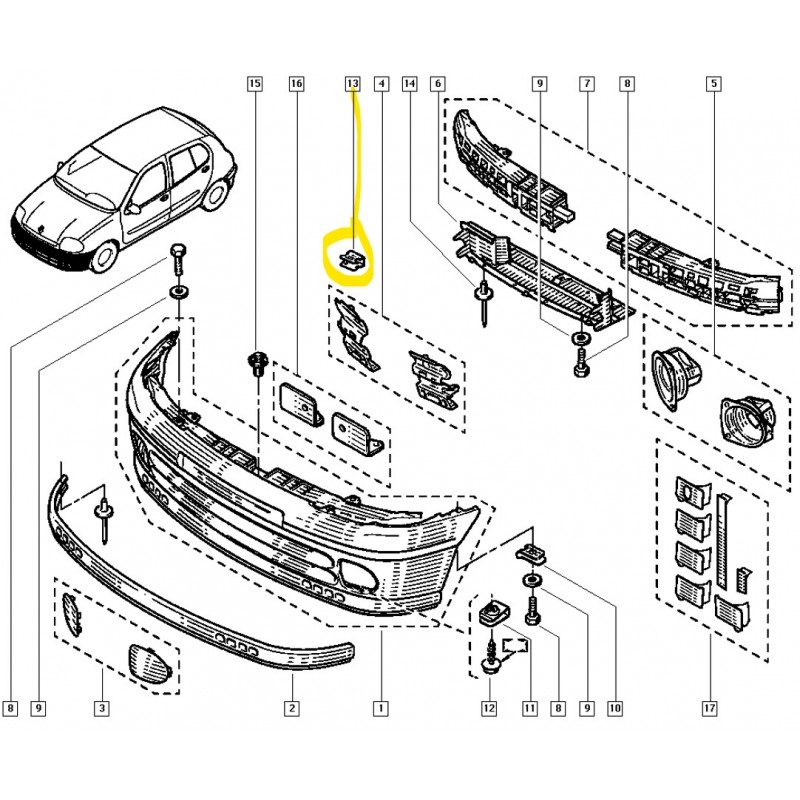 7703076267 RENAULT DACIA TAMPON SAC SEKMANI AGRAF TUTUCU MAIS