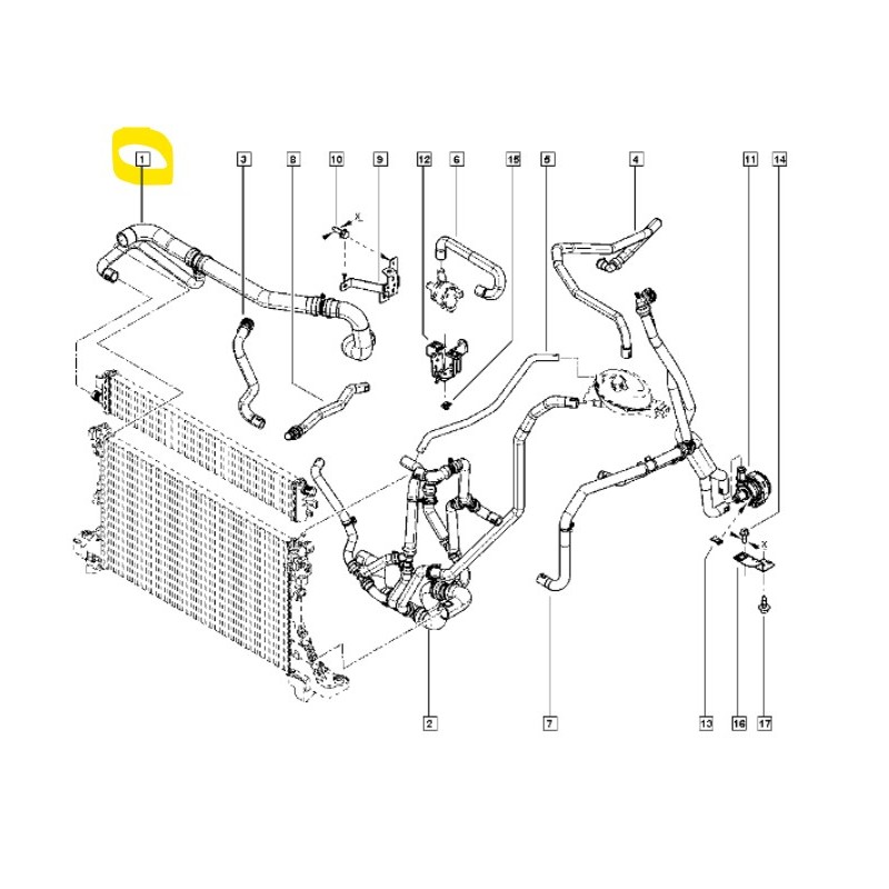 215011766R MASTER 3 III IV 4 RADYATOR UST HORTUMU MAIS