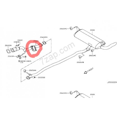 200A0-4CB7B 200A04CB7B 200A04CB7A NISSAN X-TRAIL EKSOZ KLAPE ORJINAL