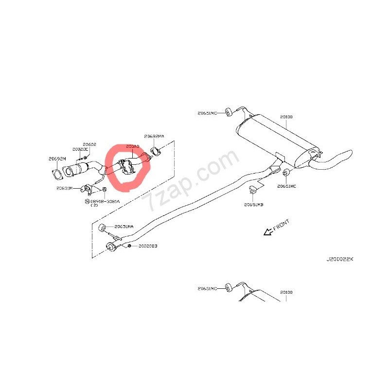 200A0-4CB7B 200A04CB7B 200A04CB7A NISSAN X-TRAIL EKSOZ KLAPE ORJINAL