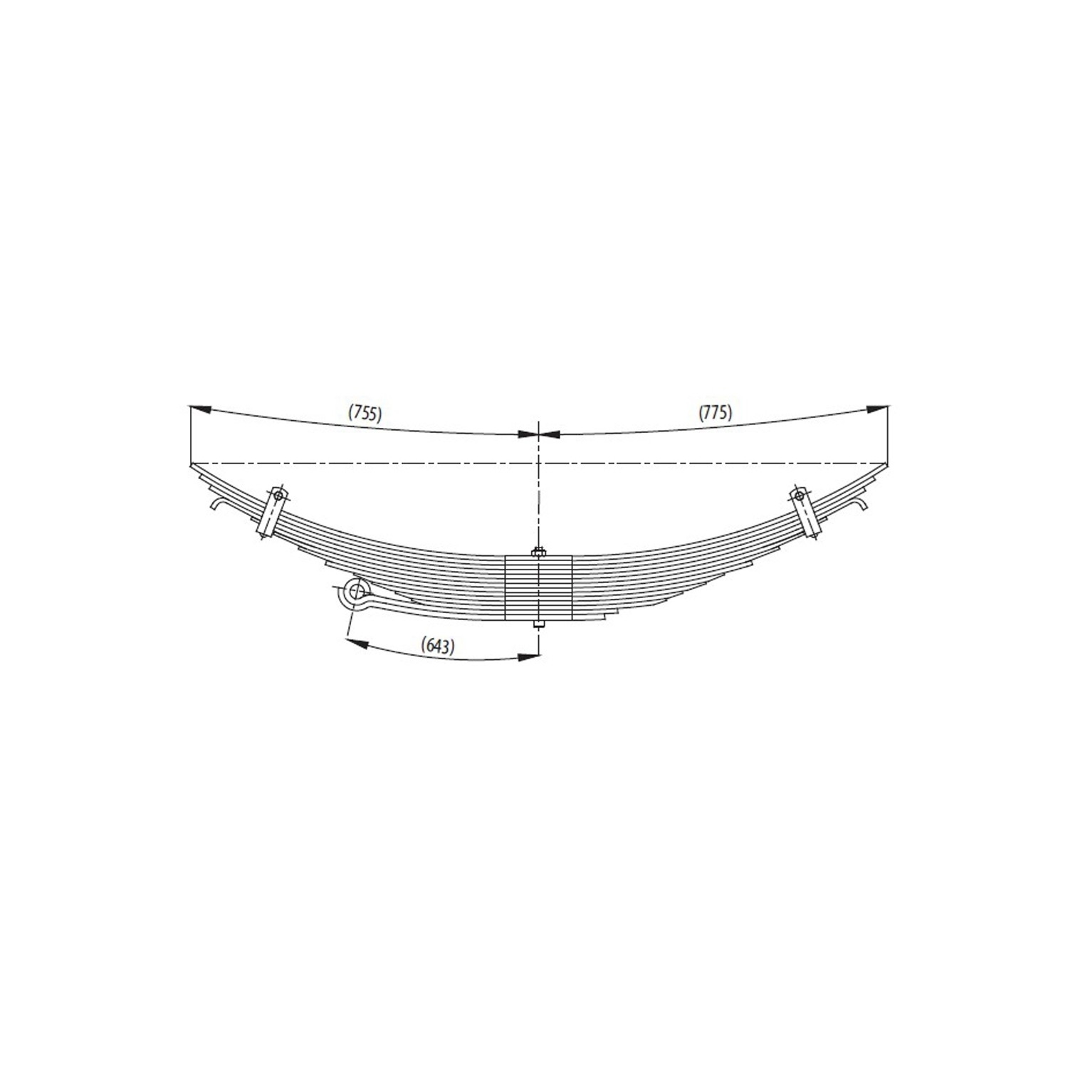 Dodge AS 600 Rear Complete Leaf Spring