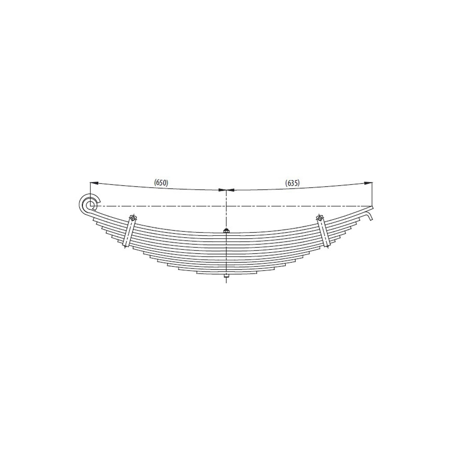 MAN 26.230 / 26.270 Left Damperli Rear Complete Leaf Spring